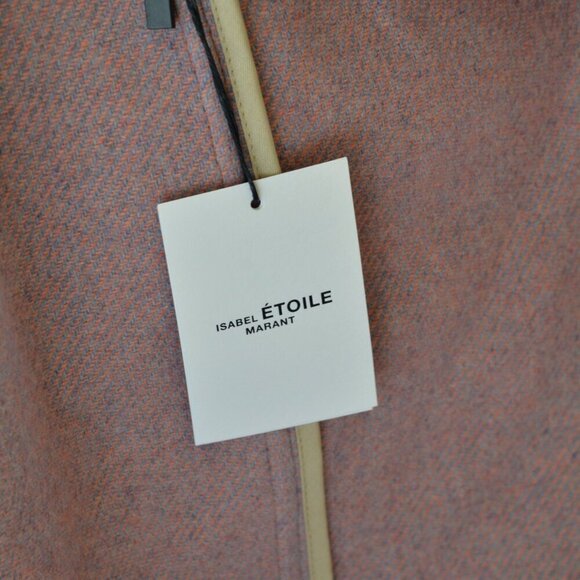 NWT Isabel Marant Limi Pink Wool Cocoon Coat Sz M/6 - Picture 9 of 12